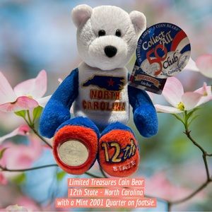 State of North Carolina Collectible Coin Bear w/a Mint Quarter-Limited Treasures